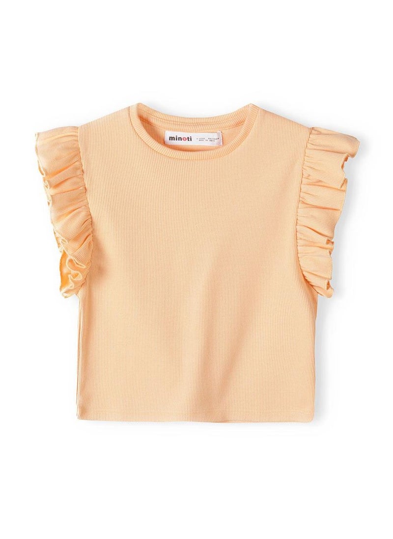 MINOTI Girls Sleeveless Top with Ruffle Shoulders - Image 2