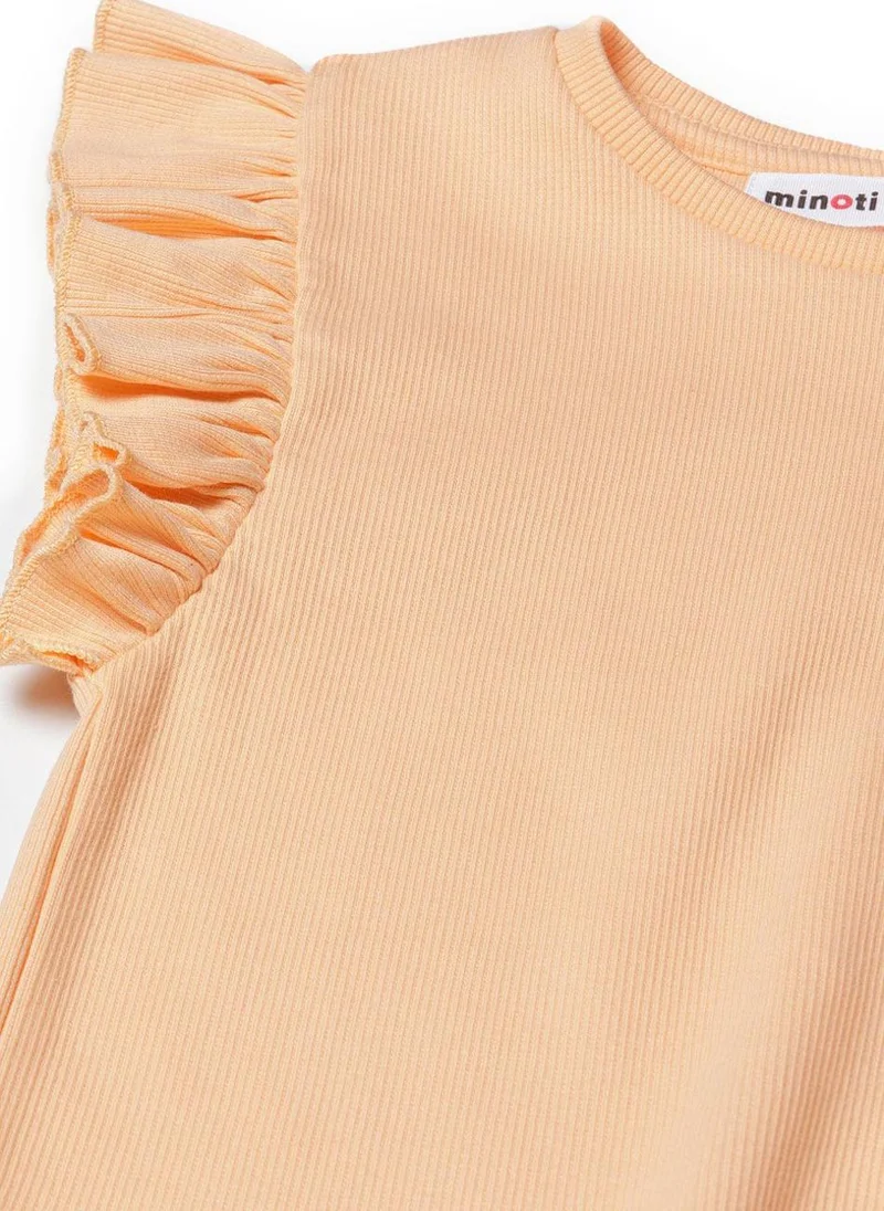 MINOTI Girls Sleeveless Top with Ruffle Shoulders