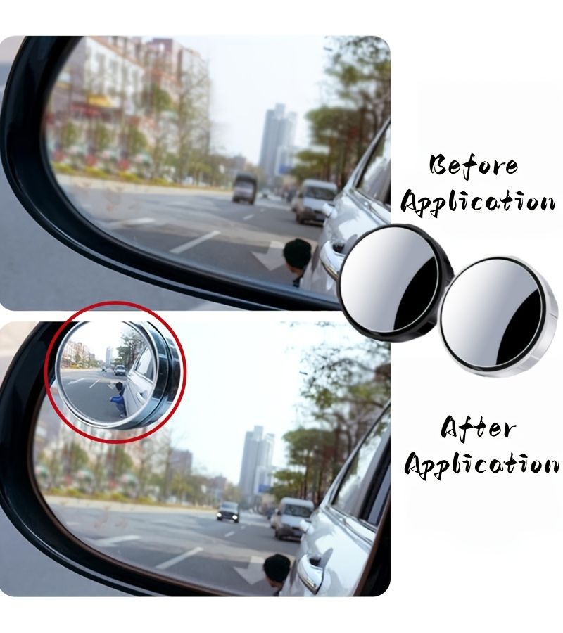 The New Multifunctional Car Small Round Mirror For Reversing Blind Spot Assistance Features 360 Degree Adjustability And A Wide Angle High Definition View Made With High Quality Optical Glass And A Strong Suction Cup Design Jet Black Style - Image 1