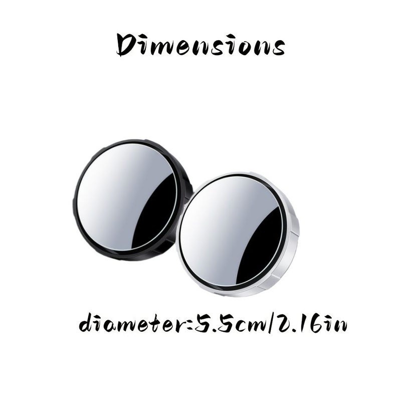 The New Multifunctional Car Small Round Mirror For Reversing Blind Spot Assistance Features 360 Degree Adjustability And A Wide Angle High Definition View Made With High Quality Optical Glass And A Strong Suction Cup Design Jet Black Style - Image 2