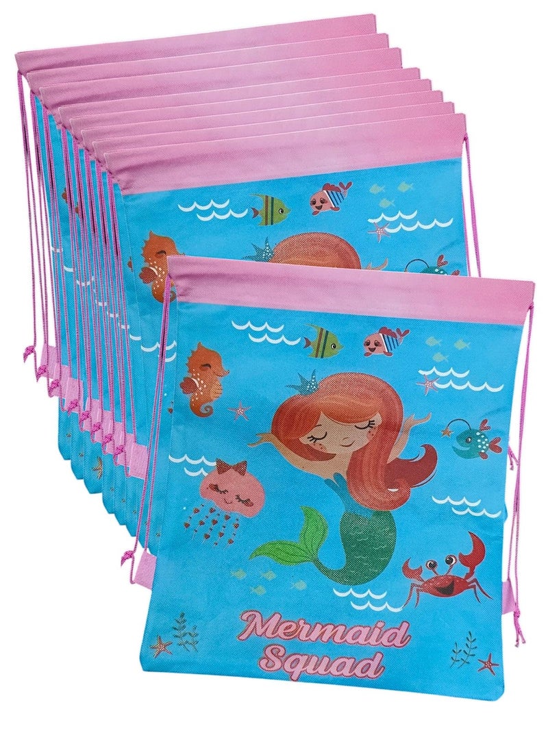 Tera13 TERA 13 Mermaid Gift Bags For Girls Return Gifts, 12 pcs Carry Gift Bag, Medium Carry Bags For Gifting, Multipurporse Bags, Kids Bags, Goodie Bags Heart Design Party Favor Goodie Bag  - Image 1