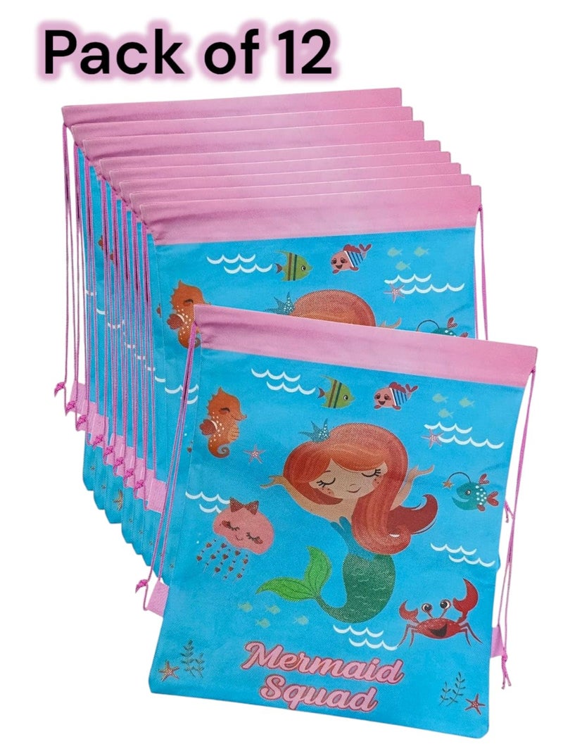 Tera13 TERA 13 Mermaid Gift Bags For Girls Return Gifts, 12 pcs Carry Gift Bag, Medium Carry Bags For Gifting, Multipurporse Bags, Kids Bags, Goodie Bags Heart Design Party Favor Goodie Bag  - Image 2