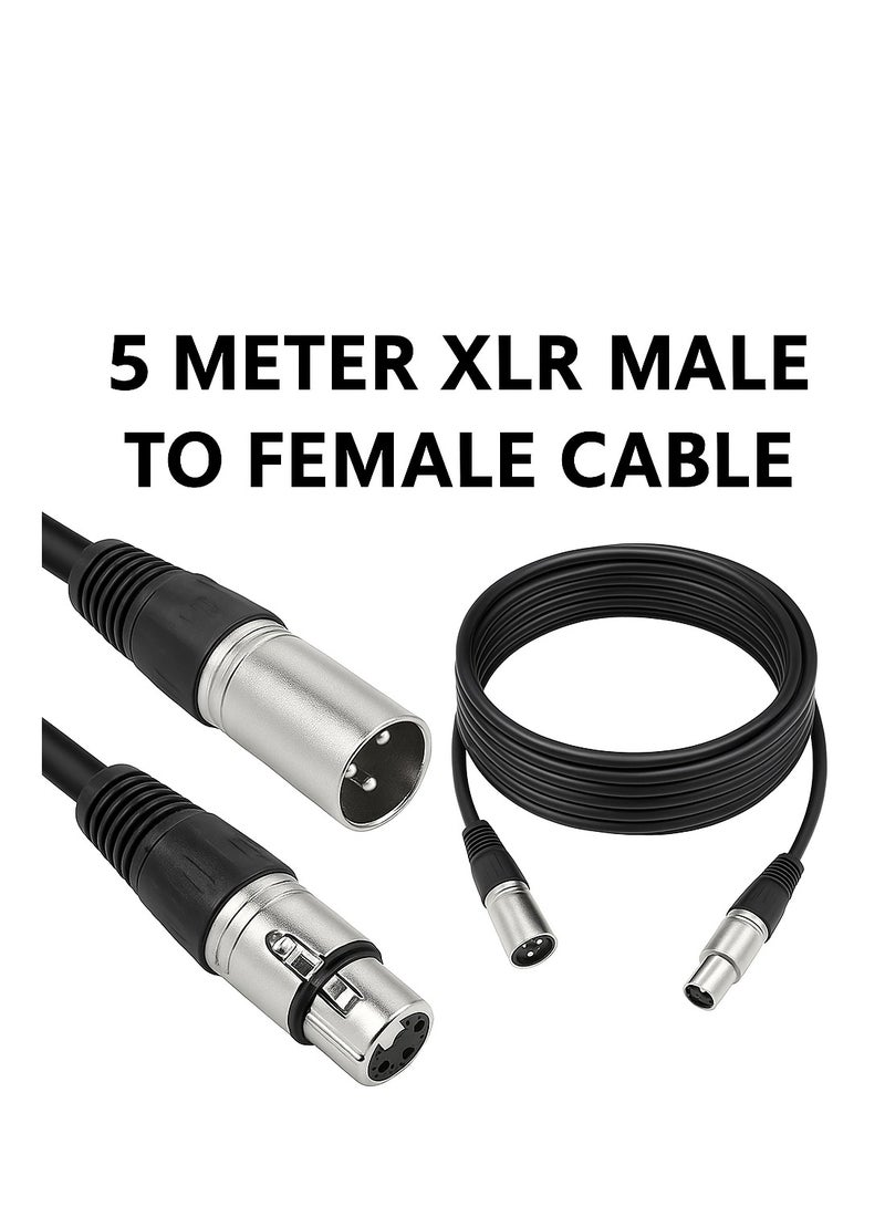 Mike Music 5M XLR Microphone Cable – Male to Female Balanced Audio Cable – Durable Shielded Mic Cable for Mixer, PA, Speaker, or Studio – Mike Music  - Image 3