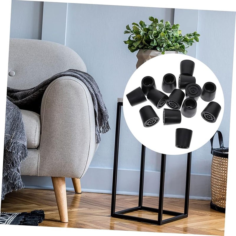 DOITOOL 20 Pack Black Chair Leg Protectors For Hardwood Floors Shockproof Furniture Caps - Image 3
