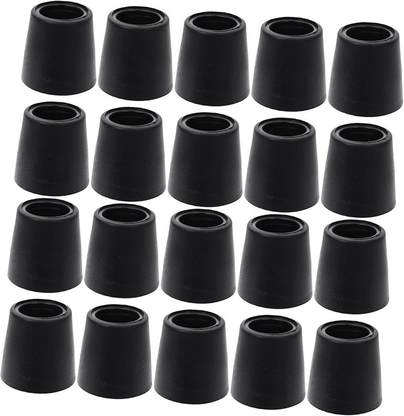 DOITOOL 20 Pack Black Chair Leg Protectors For Hardwood Floors Shockproof Furniture Caps - Image 1