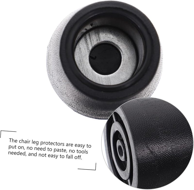 DOITOOL 20 Pack Black Chair Leg Protectors For Hardwood Floors Shockproof Furniture Caps - Image 2