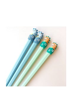 Excefore Chopsticks for Kids, 3 Pairs Kids Students Lightweight Chopstick, Cute with Dinosaur Head, Non-Slippery Indented Tips, Easy to Use and Clean, 8.1"/207mm Long  - Image 4
