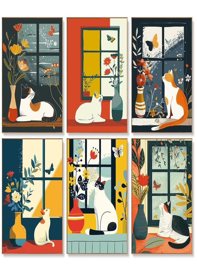 Offito 6 Pack Paint by Numbers Kit for Adults Beginners - 10x14 Inch Cat Adult Paint by Number Kits on Canvas, Cat DIY Acrylic Oil Number Painting Kits for Adults, Perfect for Gift Home Wall Decor - Image 1