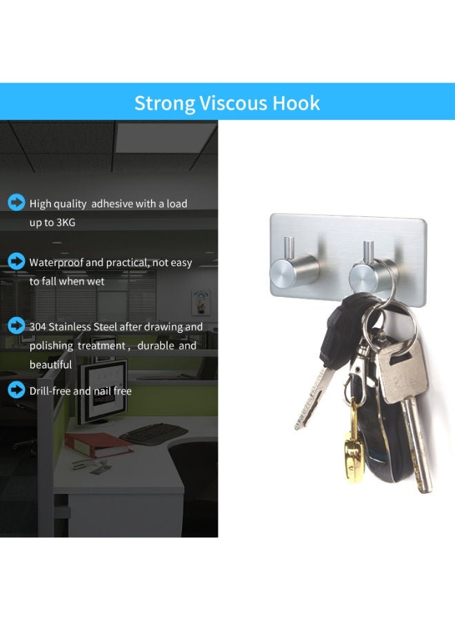 NIBEMINENT Stainless Steel Towel Hook Silver - Image 2