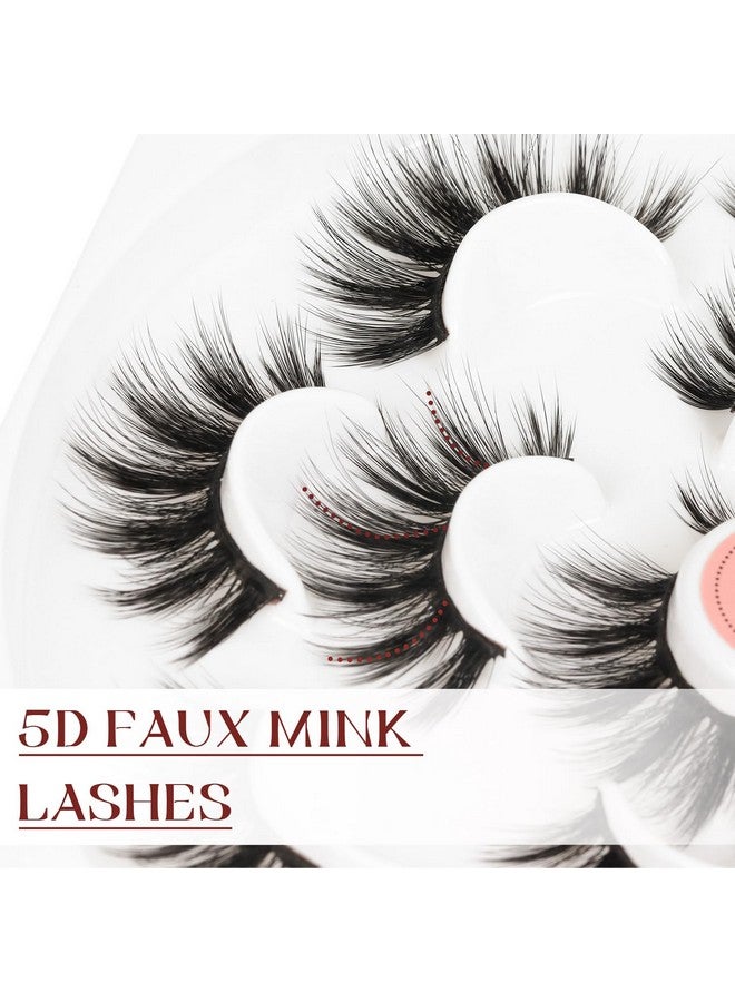 فيليشا رموش صناعية من فرو المنك الصناعي 5D مصنوعة يدويًا، رموش صناعية طبيعية فاخرة وناعمة، 7 أزواج (دبي) - Image 5