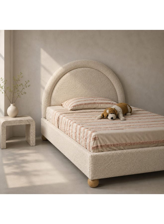 Beige Wooden Bed for Kids