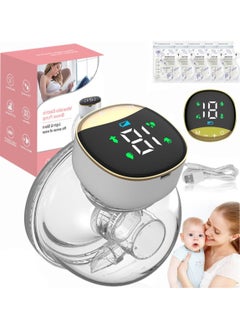 Wearable Breast Pump Hands Free Electric Breast Pump, Low Noise, Painless, LCD Display, Memory Function, 4 Modes and 12 Levels Portable Breast Pump,
