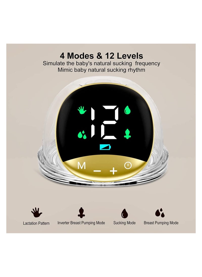 Generic - Wearable Breast Pump Hands Free Electric Breast Pump, Low Noise, Painless, LCD Display, Memory Function, 4 Modes and 12 Levels Portable Breast Pump, - Image 1