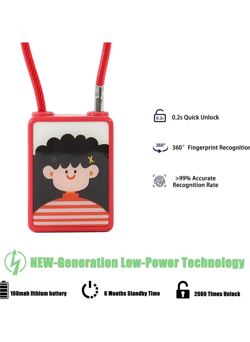 فيو-مك قفل ذكي بالبصمة، مناسب للأطفال و الكبار بتصاميم متعددة الألوان والأشكال، مثالي للحقائب، حقيبة شخصية، حقيبة السفر، حقيبة المدرسة، النوادي الرياضة، والأنشطة الخارجية - Image 3