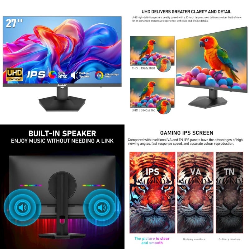 جاوفولك Gawfolk Ips 4k Gaming Monitor 27 inch