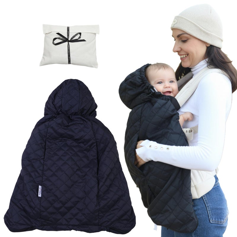 Intimom Baby Carrier Cover Winter with Detachable Hood - Windproof & Water-Resistant Winter Car Seat Cover Baby Girl & Boy, Universal Travel Carrier & Stroller Blankets for Babies - Lightweight Fabric - Image 1