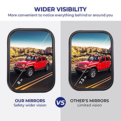 QMPARTS Upgraded Mirrors Doors Off Compatible with Wrangler TJ JK JKU, No Vibrate & Wobble Side View Mirrors, Easy-Install Quick Release Mirror Relocation Kit Compatible with Wrangler 1997-2018 - Image 4
