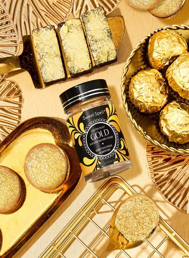 Sweet Spell Gold Luster Dust Edible Glitter (15g) - Shimmer Pearl Dust Powder for Decorating Cakes, Chocolate, Drinks, Cocktails - 100% Edible, Food Grade, Vegan, Gluten-Free - Image 2