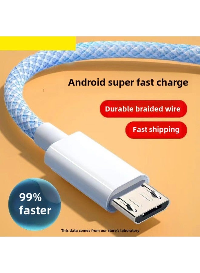 Android Data Cable Fast Charge Applicable To Huawei Charging Line OPPO Xiaomi Vivo Charger Typec Flash Charge Lengthen-Color:Blue Typec Model 【brand Selection】 - 1m 【special Price 2 Pack】  - Image 3