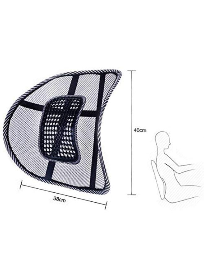 مسند ظهر شبكي للسيارة مع خرز للتدليك مصمم بشكل مريح للراحة وتسكين آلام أسفل الظهر - Image 2