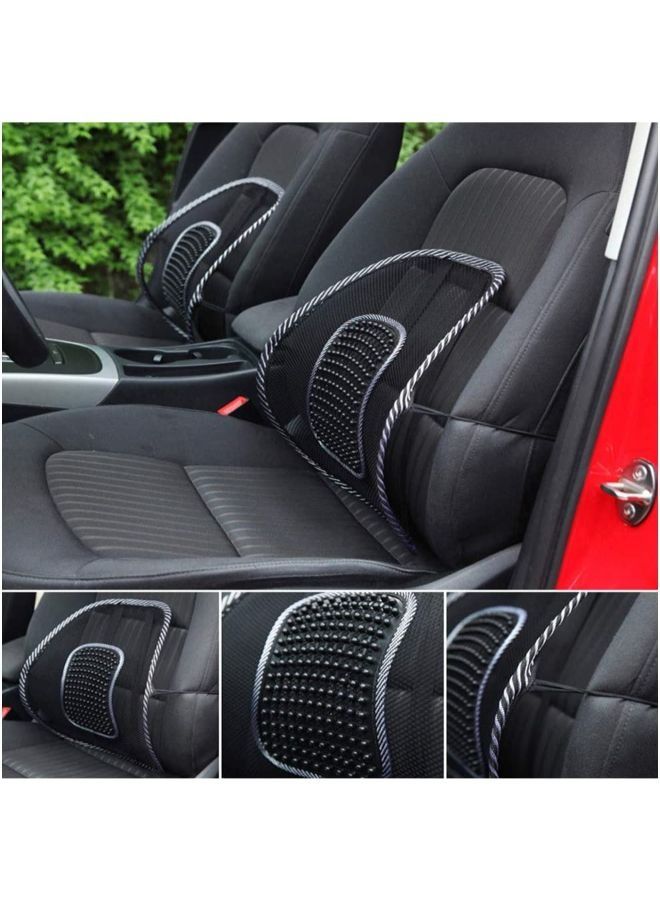 مسند ظهر شبكي للسيارة مع خرز للتدليك مصمم بشكل مريح للراحة وتسكين آلام أسفل الظهر - Image 4