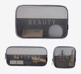 Custom Logo Makeup Organizer Bag Gray with printing