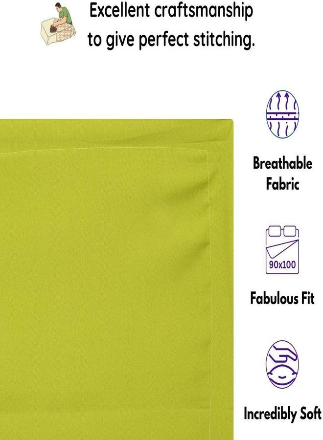 Belvostum 186 TC Cotton 3D Plain Bedsheet for Double Bed with 2 Pillows Covers 90x100, Inches (Green) - Image 3