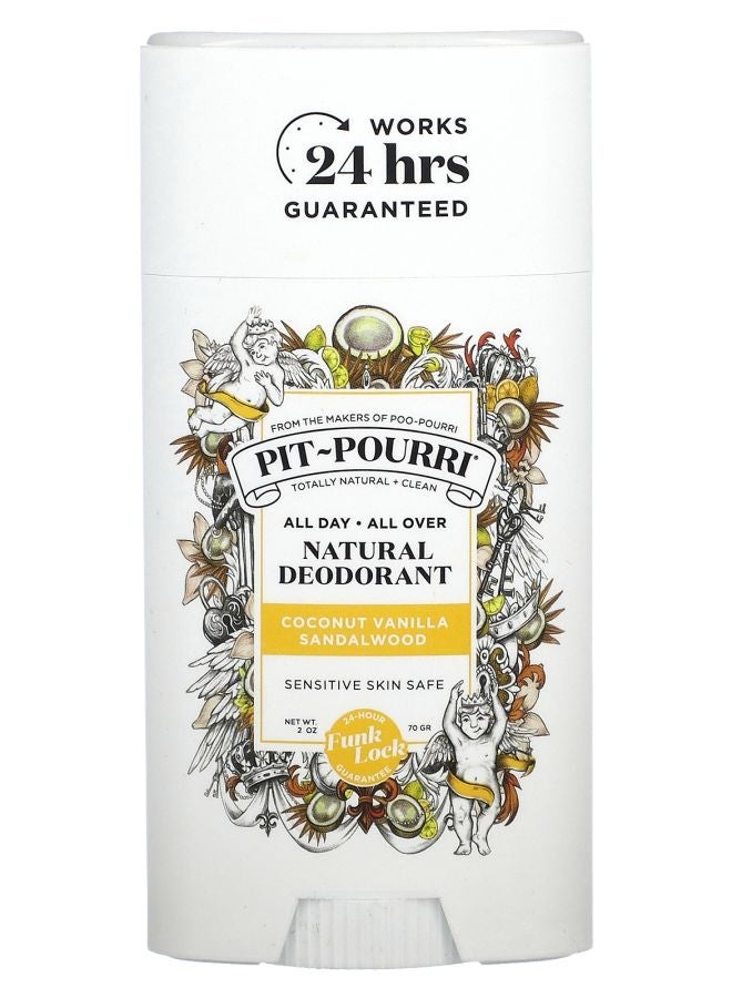 Pit-Pourri® Natural Deodorant Coconut Vanilla Sandalwood 2 oz (70 g)