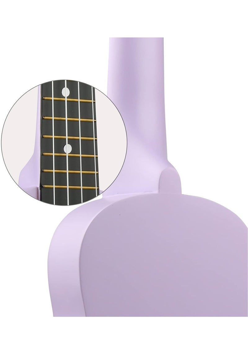 مايك ميوزيك غيتار سوبرانو أوكوليلي للأطفال البالغين 21 بوصة للمبتدئين أوكاليلي أوكي أوكي هاواي غيتار صغير للأطفال المبتدئين طلاب الغيتار الصغير مع حقيبة جيج، 1 وتر احتياطي وملتقط - أرجواني - Image 5