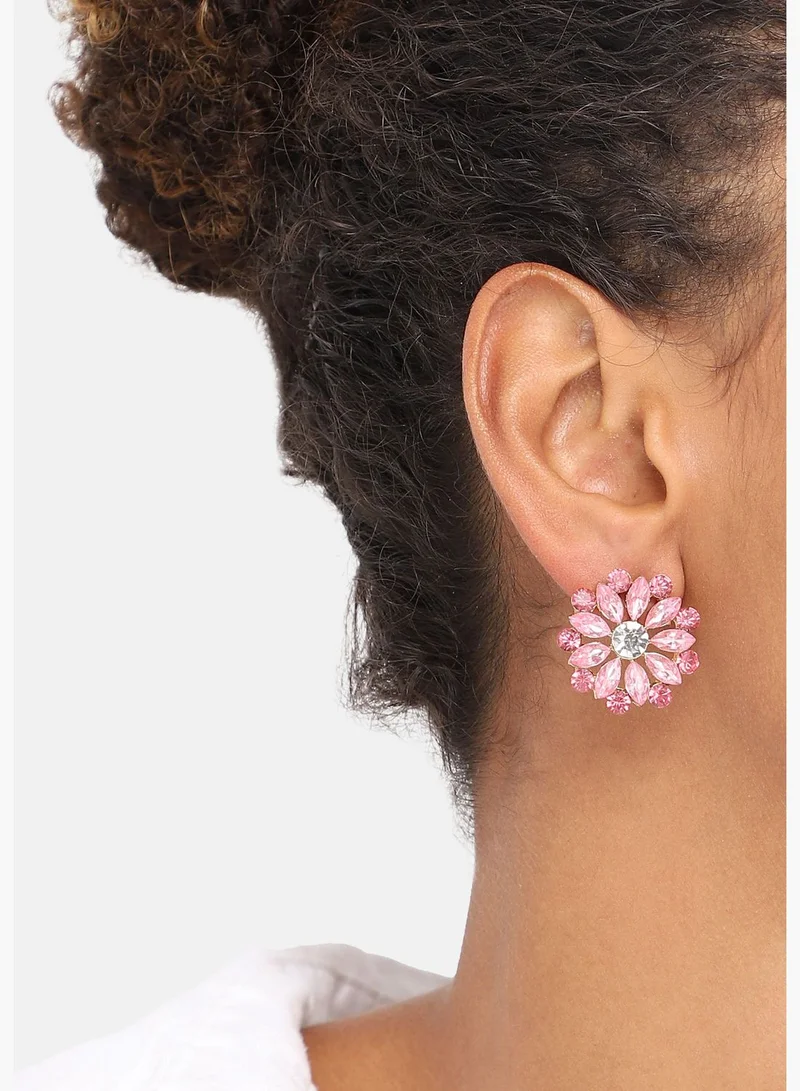 SOHI Gold Plated Party Designer Stone Stud For Women