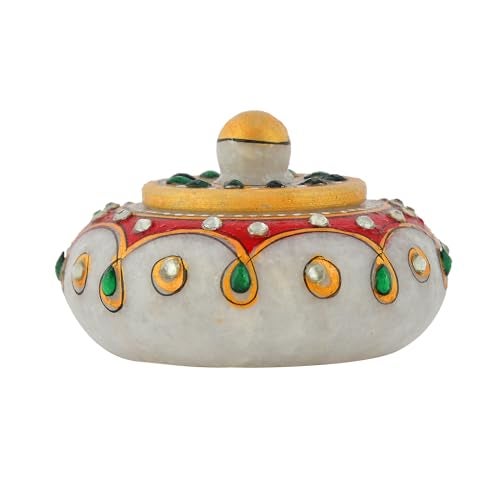 Craftam Marble Sindoor Dani Box for Women – Traditional Handcrafted Kumkum Holder for Gifts, Pooja & Makeup - Image 3