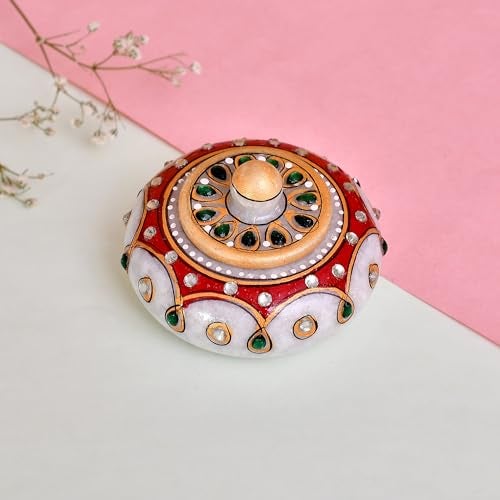 Craftam Marble Sindoor Dani Box for Women – Traditional Handcrafted Kumkum Holder for Gifts, Pooja & Makeup - Image 1