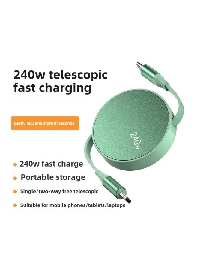 240W Fast Charge Retractable Cable C To C Applicable To Apple 16 Huawei Iphone Xiaomi Notebook PD Data Cable-Model:Champagne Color - Image 2