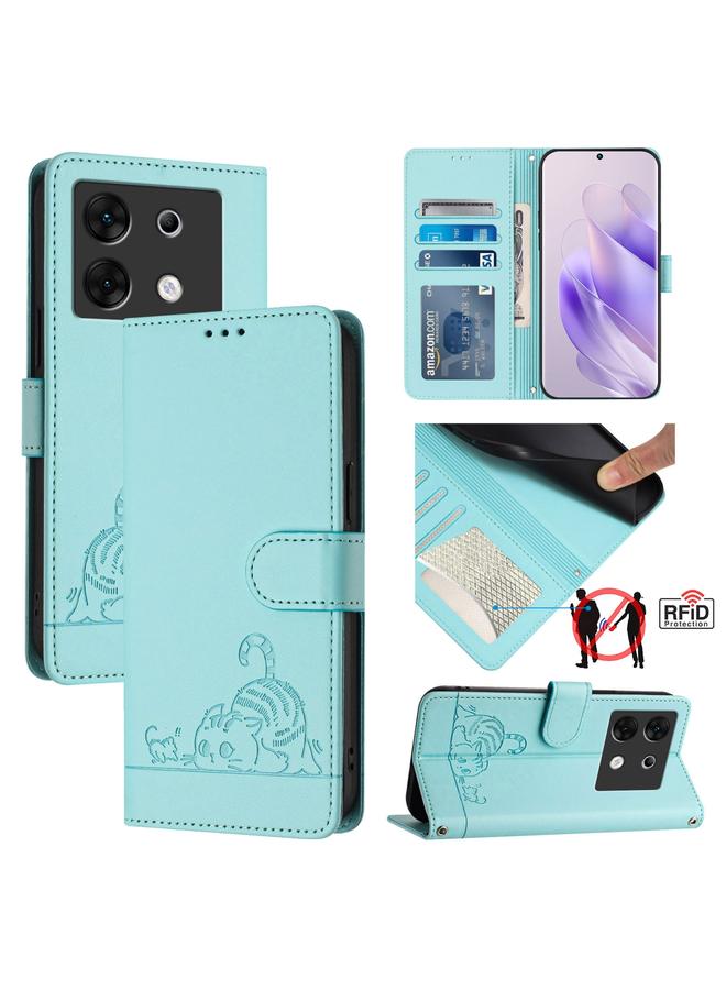 زبون جراب لهاتف Infinix Zero 30 5G من الجلد المنقوش بنمط فأر قطة بتقنية RFID مع حبل تعليق - Image 1