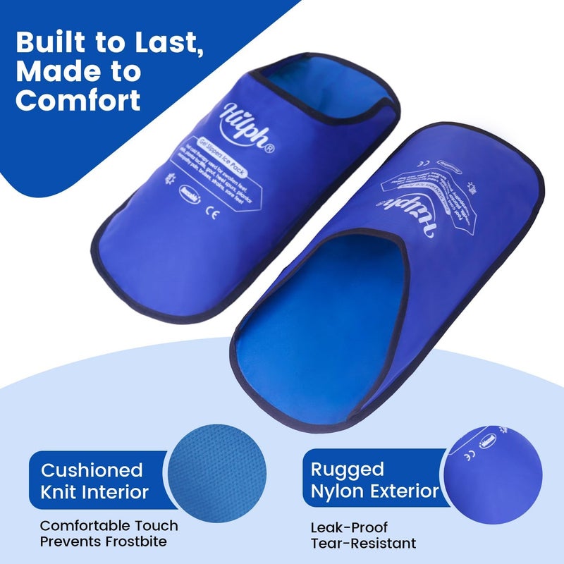Hilph Foot Ice Pack Slippers for Plantar Fasciitis 2 Pack, Ice Pack for Feet Hot Cold Compression Therapy Gel Cooling Slippers for Foot Neuropathy, Diabetic Foot, Swollen Feet, Gout - Covering Toe - Image 4