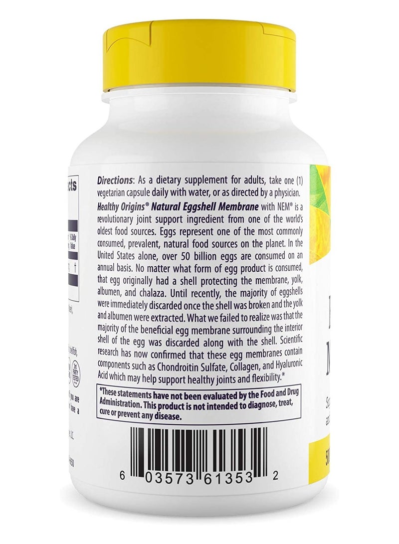 THIRD-PARTY TESTED EGGSHELL MEMBRANE Supports healthy joints and flexibility 500 MG - 30 VEGGIE CAPS	DIETARY SUPPLEMENT