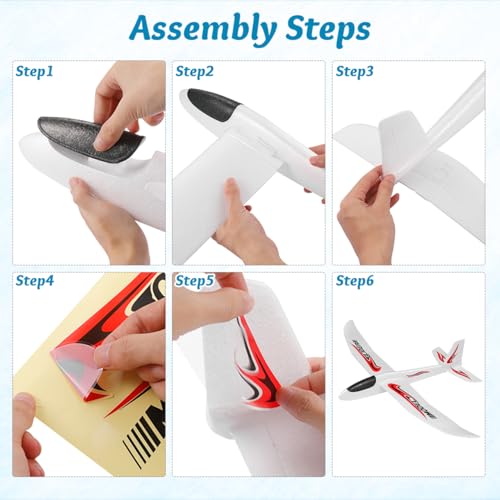 NUOBESTY Airplane Toy 39 Large Throwing Glider Plane 2 Flight Modes Foam Glider Airplane for Kids Flying Plane Toys for Boys Girls to Play Outdoors Party Favors - Image 5