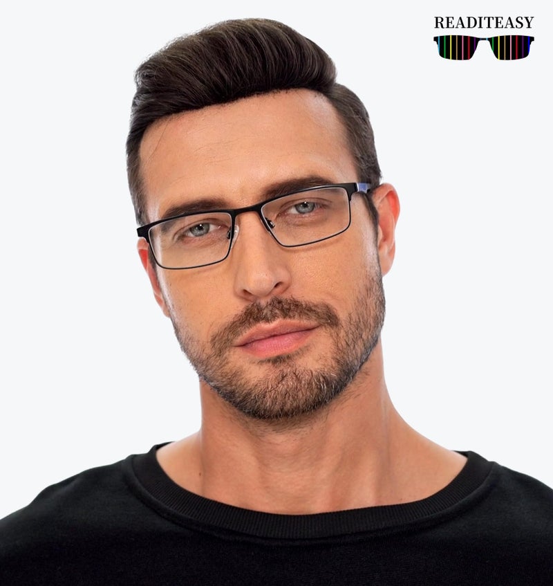 READITEASY 3 Pack Reading Glasses 2.5 Men Blue Light Blocking, Readers Men with Spring Hinge Reduce Eyestrain/UV/Dryness, Mens Reading Glasses 2.5+ - Image 2