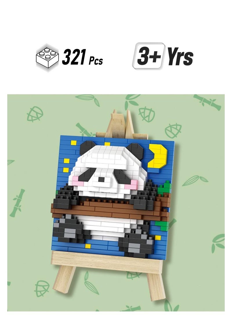 321 Pcs Particle Building Block Panda Hanging Picture Puzzle Toy Girl Gift Tabletop Decoration - Image 1
