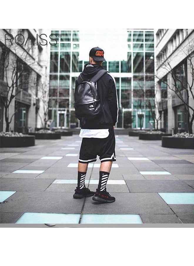 Men's Basketball Shorts Gym Shorts Sport Basketball Running Casual Drawstring Elastic Waist Color Block Knee Length Gymnatics Activewear Line Pattern
