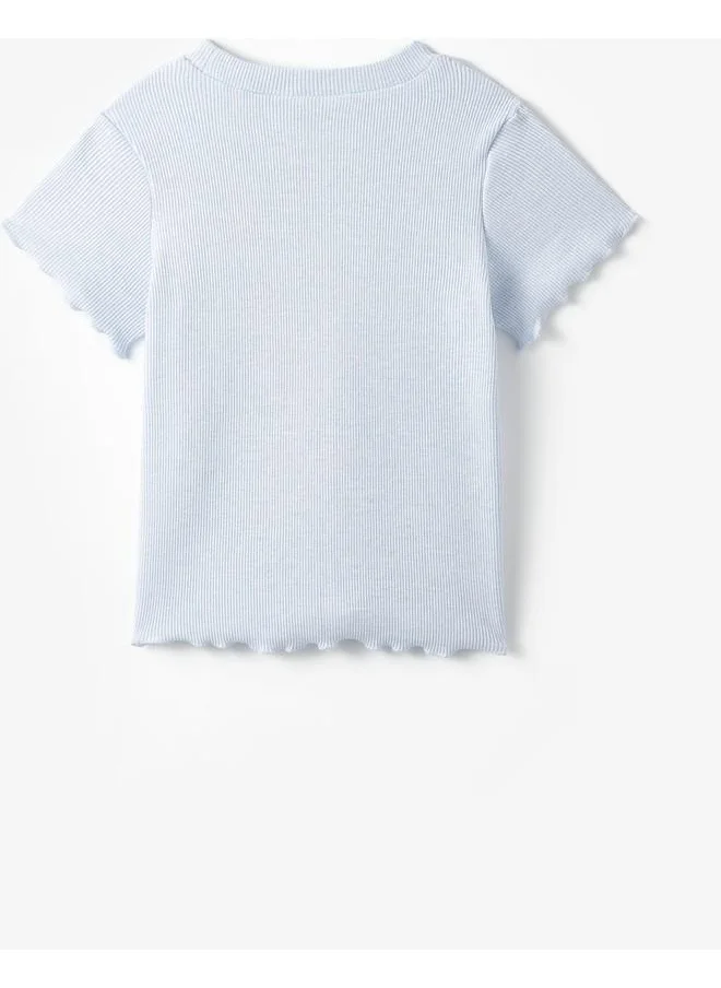 جون June Girl Embroidered Tshirt Blue