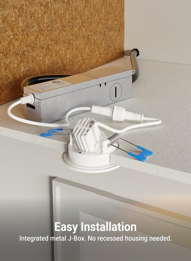 صنكو لايتنغ مجموعة من 6 مصابيح LED غائرة من Sunco، مقاس 2 بوصة، بتصميم كروي مائل بدون علبة، مع صندوق توصيل معدني، بقوة 360 لومن، و5 واط، ودرجة حرارة لون قابلة للتحديد بين 2700 كلفن/3000 كلفن/4000 كلفن/5000 كلفن/6000 كلفن، قابلة للتعتيم، حاصلة على شهادة ETL. - Image 5