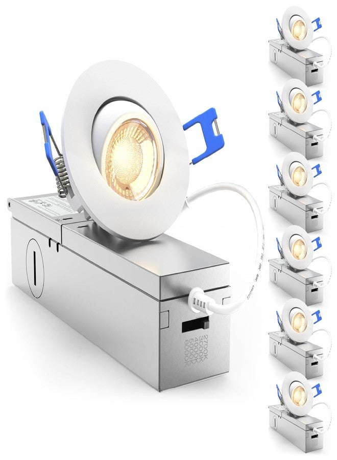 صنكو لايتنغ مجموعة من 6 مصابيح LED غائرة من Sunco، مقاس 2 بوصة، بتصميم كروي مائل بدون علبة، مع صندوق توصيل معدني، بقوة 360 لومن، و5 واط، ودرجة حرارة لون قابلة للتحديد بين 2700 كلفن/3000 كلفن/4000 كلفن/5000 كلفن/6000 كلفن، قابلة للتعتيم، حاصلة على شهادة ETL. - Image 1