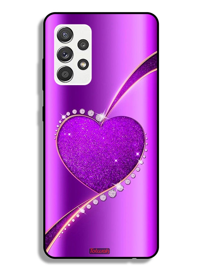Tolwak Samsung Galaxy M32 5G Protective Case Cover Glitter Heart - Image 1