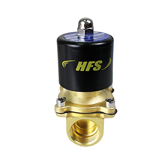 HFS(R) Normally Closed Electric Solenoid Valve for Water Air Gas (110V AC 3/4IN NPT) - Image 1