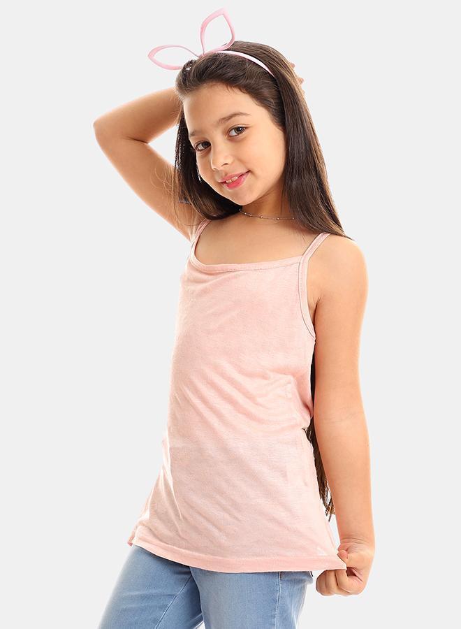 kady Girls Self Pattern Spaghetti Sleeves Tank Top girls - Image 2