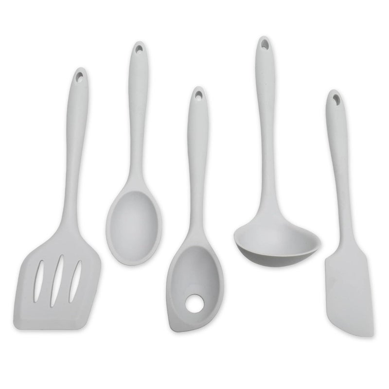 Chef Craft - Premium Silicone Kitchen Tools and Utensils Set, Non-Scratch, Withstands Temperatures up to 450Â°F, BPA-Free, 5 Piece Cooking Utensils Set, Gray - Image 1