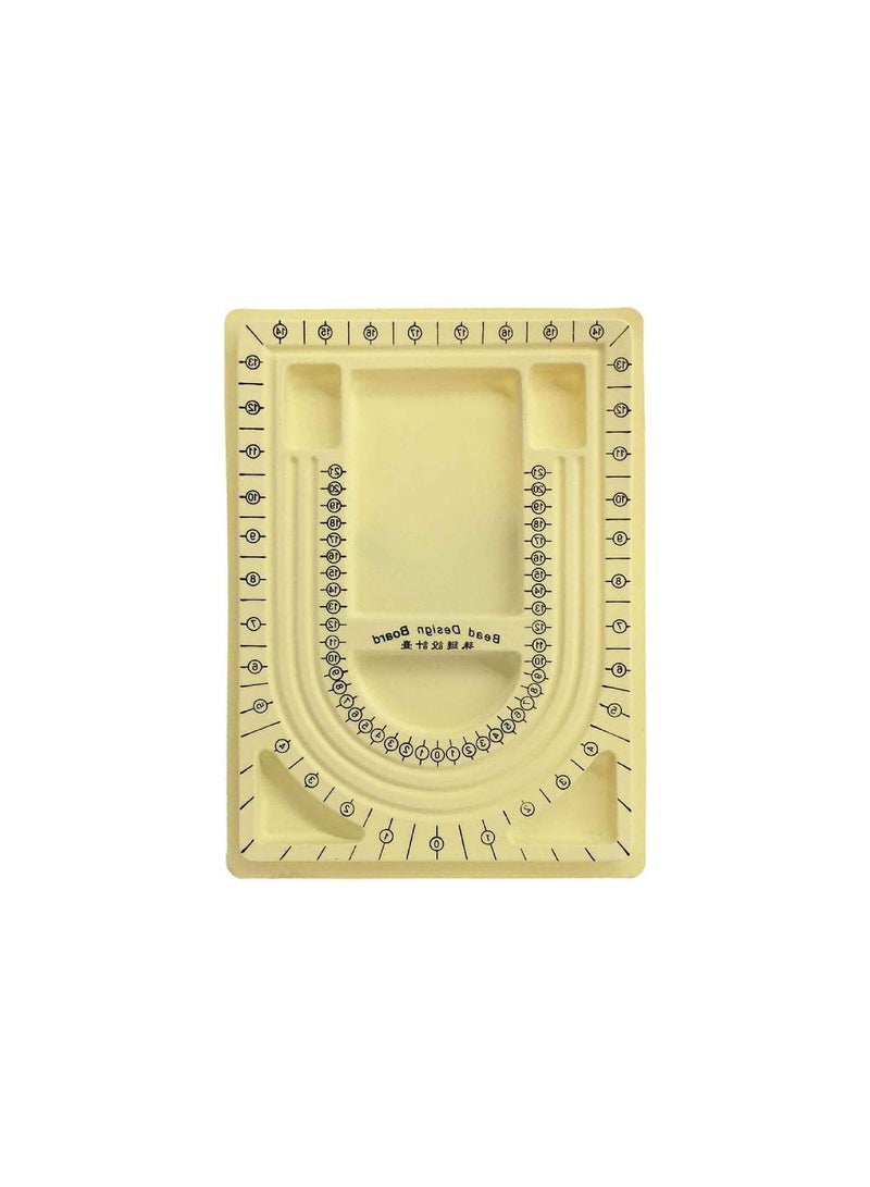 GGOOT Yellow Bead Board with Flock Design Beading Board Tray DIY Craft Tool for Girl and Necklace Beading Jewelry Designers bead board for bracelet making for jewelry making bracelet bead design for - Image 1