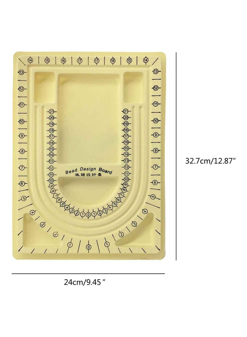GGOOT Yellow Bead Board with Flock Design Beading Board Tray DIY Craft Tool for Girl and Necklace Beading Jewelry Designers bead board for bracelet making for jewelry making bracelet bead design for - Image 5