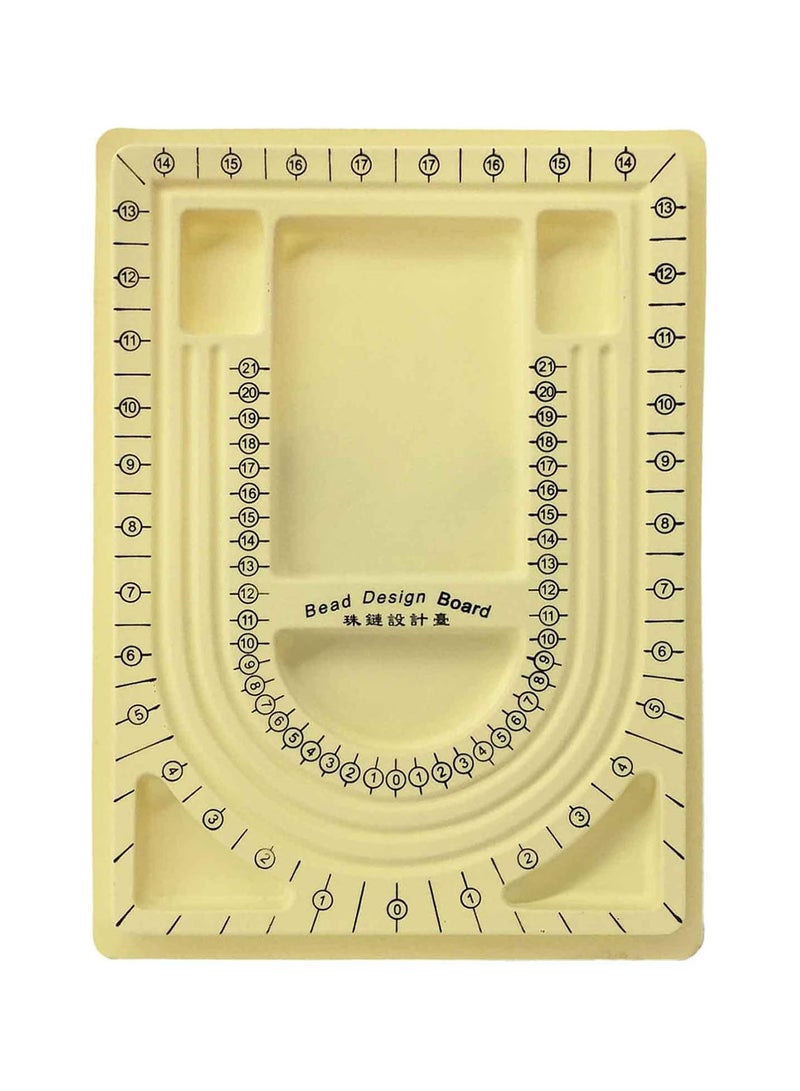 GGOOT Yellow Bead Board with Flock Design Beading Board Tray DIY Craft Tool for Girl and Necklace Beading Jewelry Designers bead board for bracelet making for jewelry making bracelet bead design for - Image 4